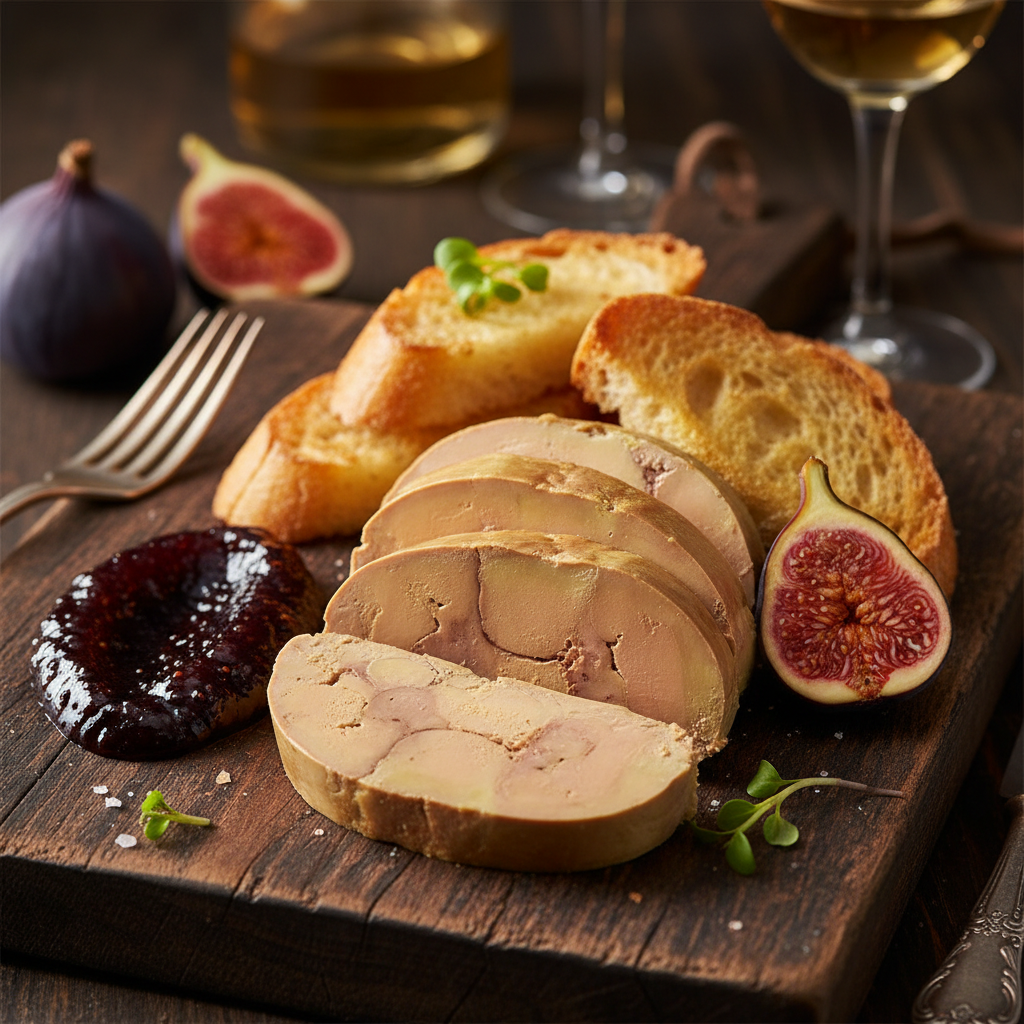 Foie gras mi-cuit with brioche and figs